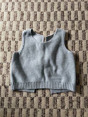 Gray Knit Cropped Tank Top